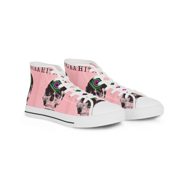 Men's High Top Sneakers with Unique Skull Design, Stylish Footwear, Casual Shoes, Trendy Sneakers, Unique Gifts for Him