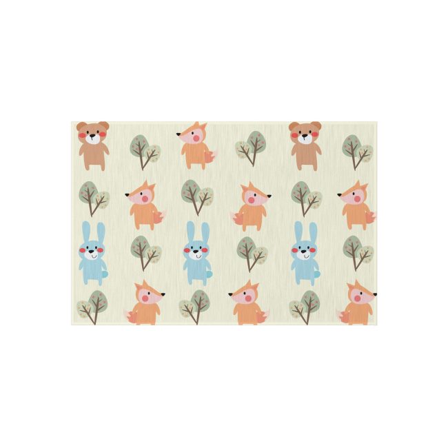 Adorable Forest Animal Outdoor Rug, Kids Room Decor, Patio Mat, Garden Flooring, Play Area, Seasonal Decoration