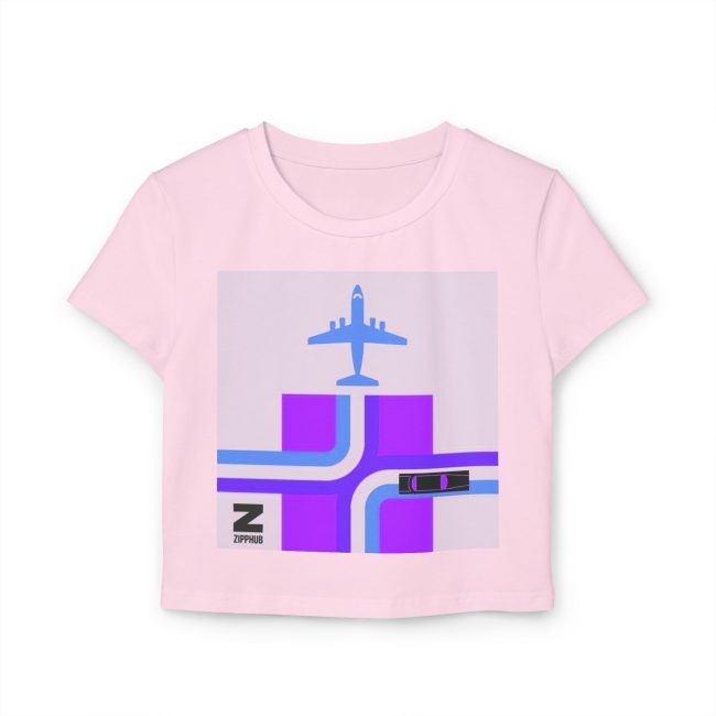 Aviator Vibes Women's Baby Tee - Travel Inspired Graphic Tee, Cute Crop Top, Airplane Print Shirt, Perfect Gift for Wanderlust Lovers
