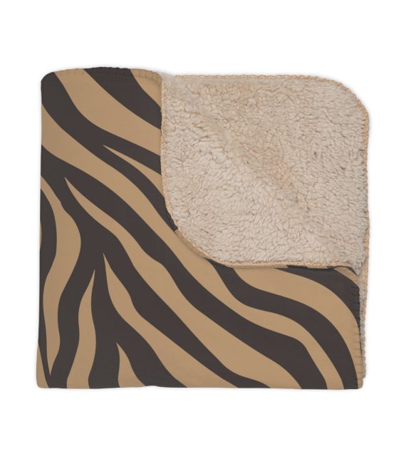 Cozy Tan Sherpa Pet Blanket, Warm Sherpa Throw, Soft Animal Print Blanket, Perfect for Winter, Home Decor, Gift for Her - Image 3
