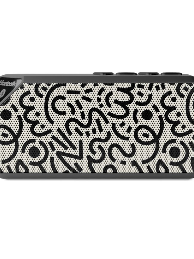 Bluetooth Speaker Black White Graphic Pattern