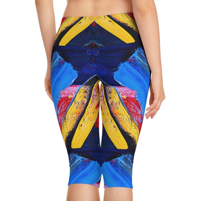 Vibrant Women's Capri Leggings | Colorful AOP Fitness Pants, Activewear, Yoga, Casual Wear, Festivals