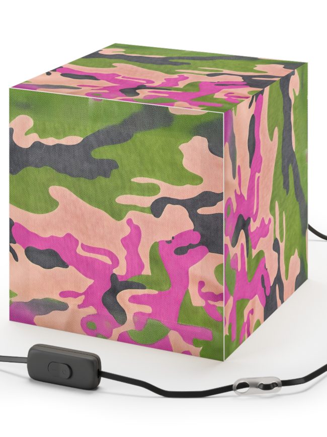 Camouflage Light Cube Lamp, Modern Home Decor, Kids Room Lighting, Unique Gift, Colorful Pendant Lamp