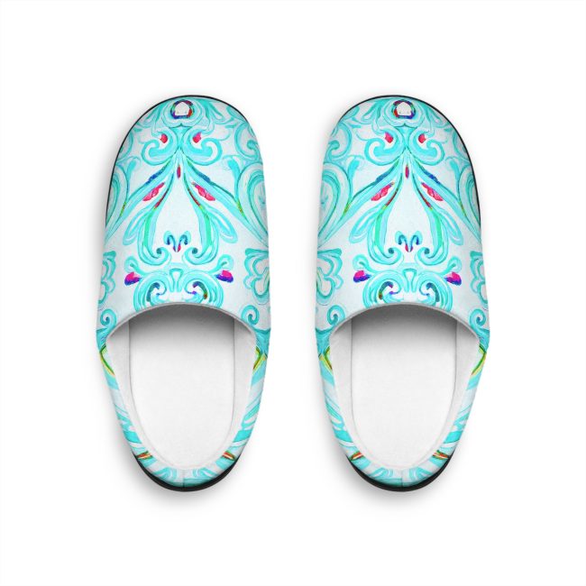 Cozy Women's Indoor Slippers with Elegant Floral Design