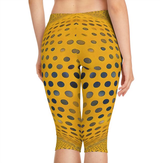 Vibrant Dot Print Women's Capri Leggings, Yoga Pants, Workout Gear, Casual Wear, Festival Attire, Summer Essentials
