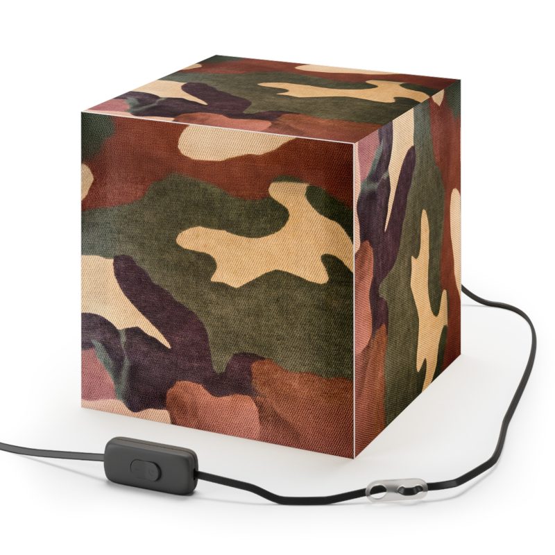 Camouflage Light Cube Lamp - Unique Pendant Lighting for Home Decor, Masculine Room Decor, Modern Lighting, Bedroom Light, Gift for Him