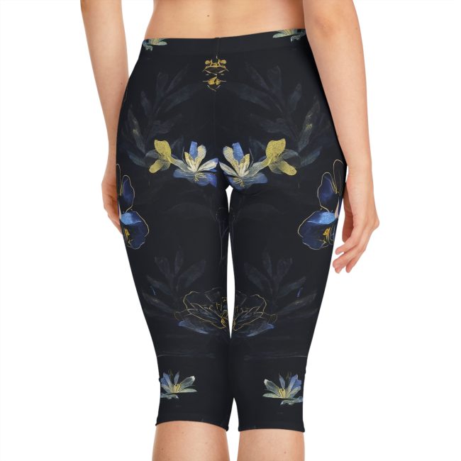 Floral Women's Capri Leggings - Comfortable, Stylish Activewear for Yoga, Gym, Casual Outings, Spring Fashion, Gift for Her