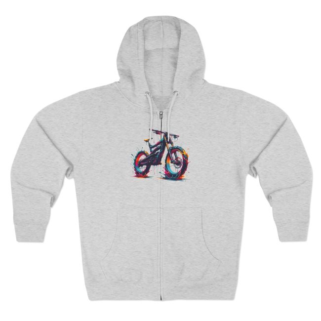 Vibrant Bicycle Art Unisex Zip Hoodie, Gift for Cyclists, Outdoor Enthusiasts, Comfortable Layering, Perfect for Spring Adventures, [...]