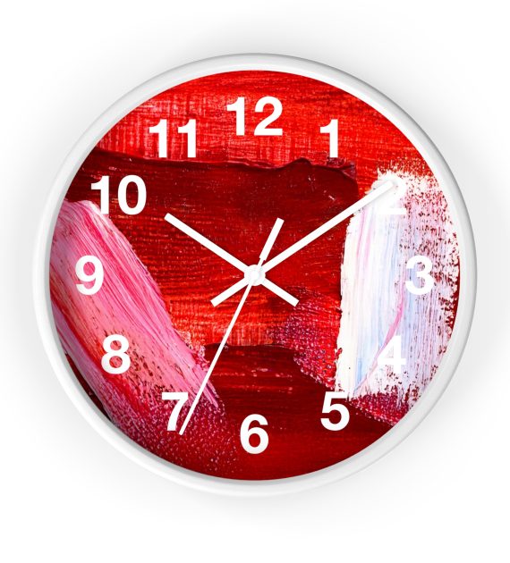 Wall Clock Red Modern Art Print - Image 10
