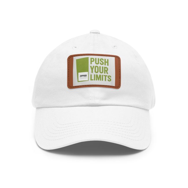 Inspirational Dad Hat - "Push Your Limits" Leather Patch Cap