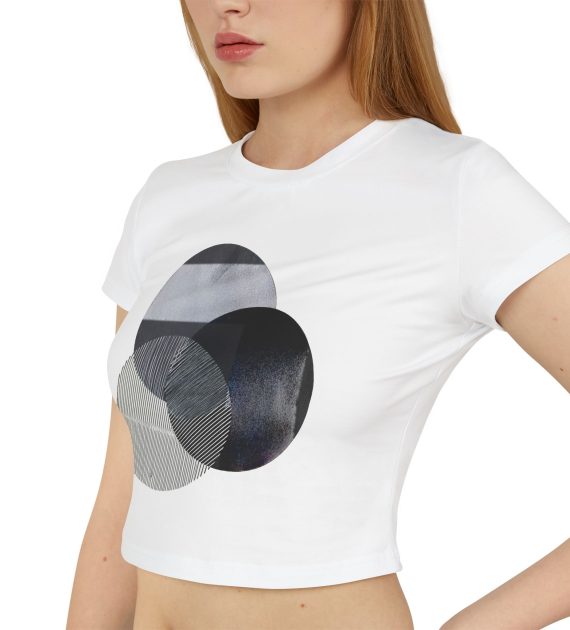 Chic Women's Baby Tee with Modern Circle Design, Casual Wear, Summer Top, Trendy Fashion, Gift for Her, Everyday Style - Image 10