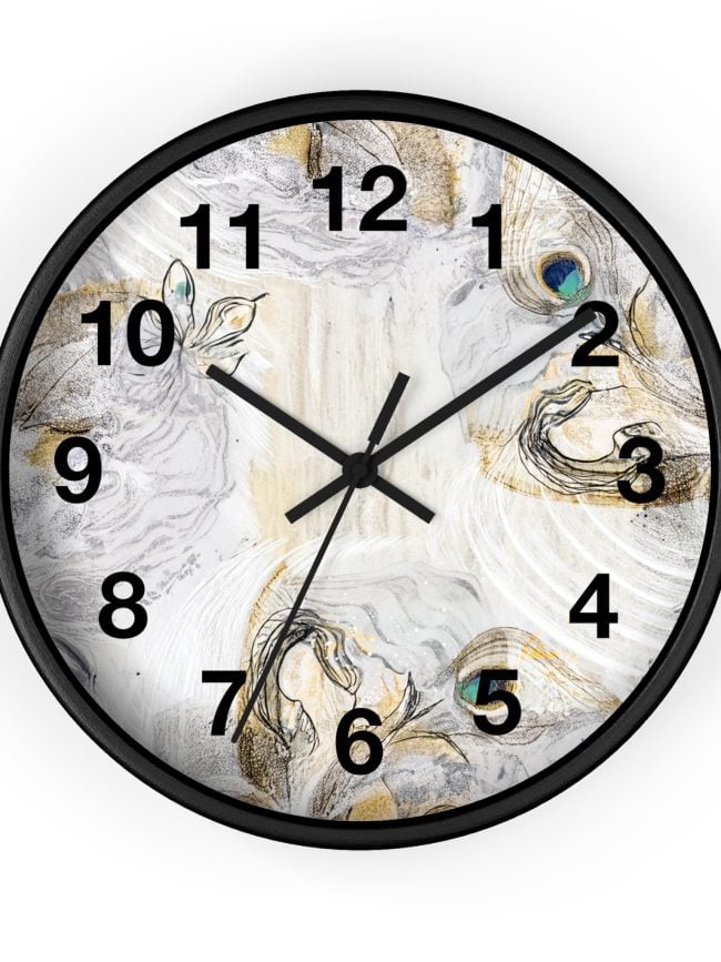 Wall Clock Marble Abstract Print
