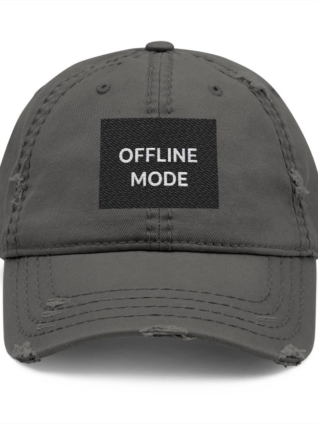 Dad Hat Offline Mode Dark Gray  Embroidered