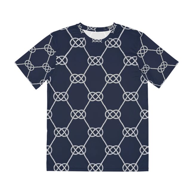 Nautical Knot Pattern Men's Polyester Tee - Stylish & Comfortable