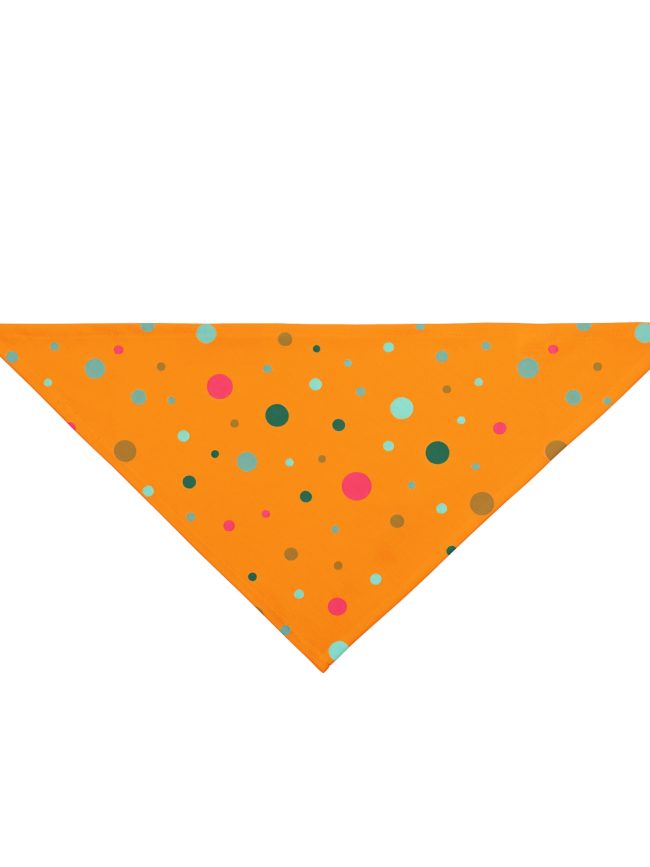 Pet Bandana Orange Polka Dots Pattern