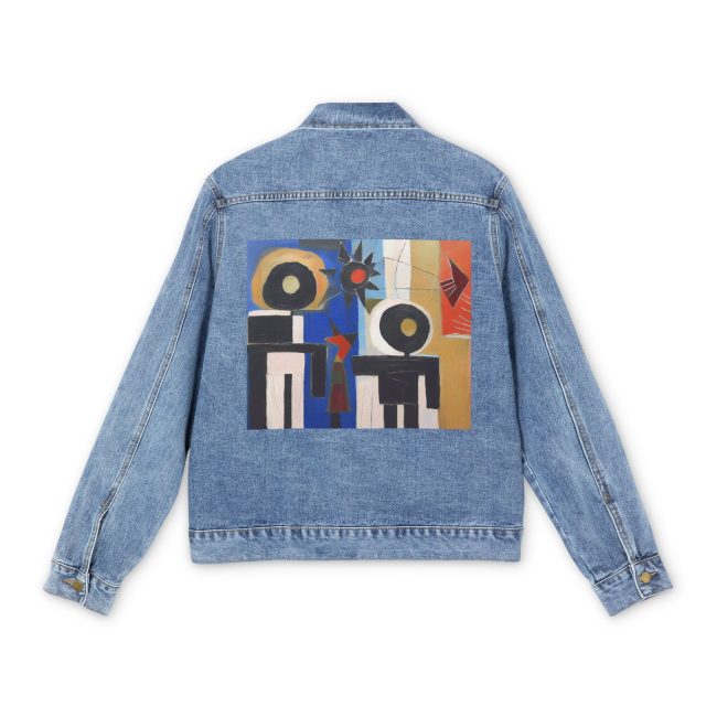 Stylish Unisex Denim Jacket with Artistic Back Design, Casual Wear, Bedazzled Fashion, Summer Outfits, Unique Gift Idea