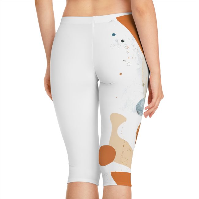 Chic Abstract Women's Capri Leggings | Trendy Fitness Wear, Yoga Pants, Casual Summer Outfit, Gift for Her, Stylish Loungewear