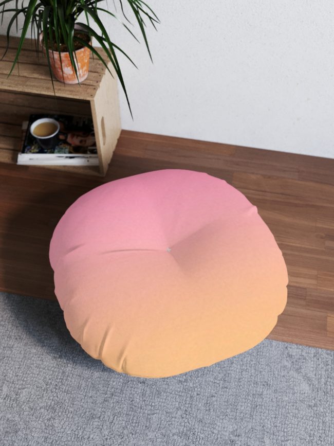 Pink Orange Round Pillow
