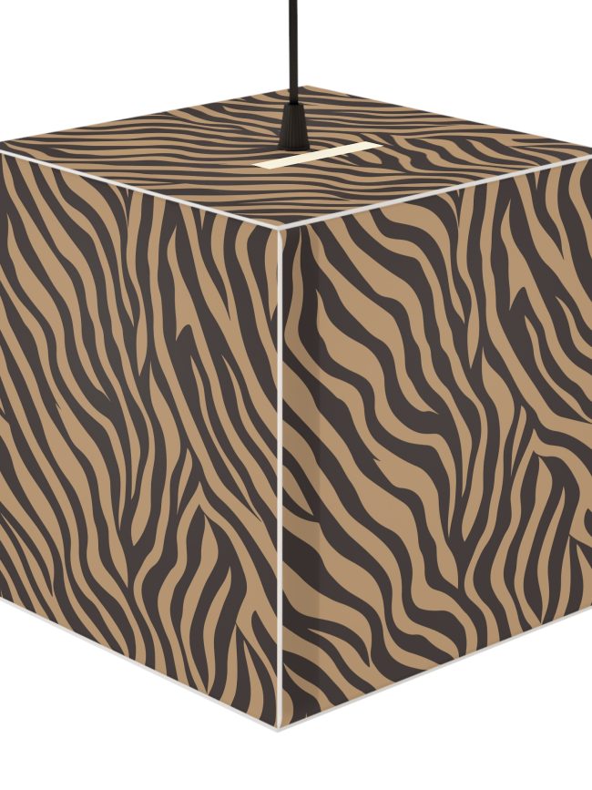 Stylish Zebra Print Light Cube Lamp - Modern Lighting, Home Decor, Unique Gift, Living Room Accent, Trendy Table Lamp
