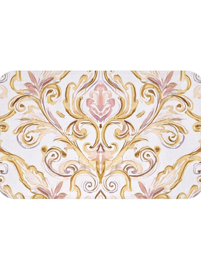 Peach Baroque Design Bath Mat