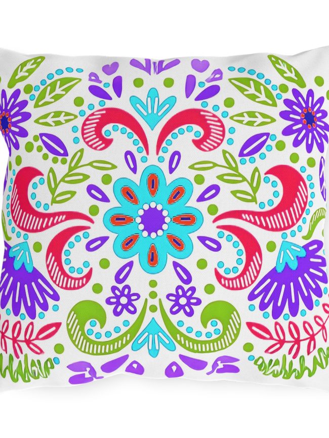 Outdoor Pillows Mexican Flower Style
