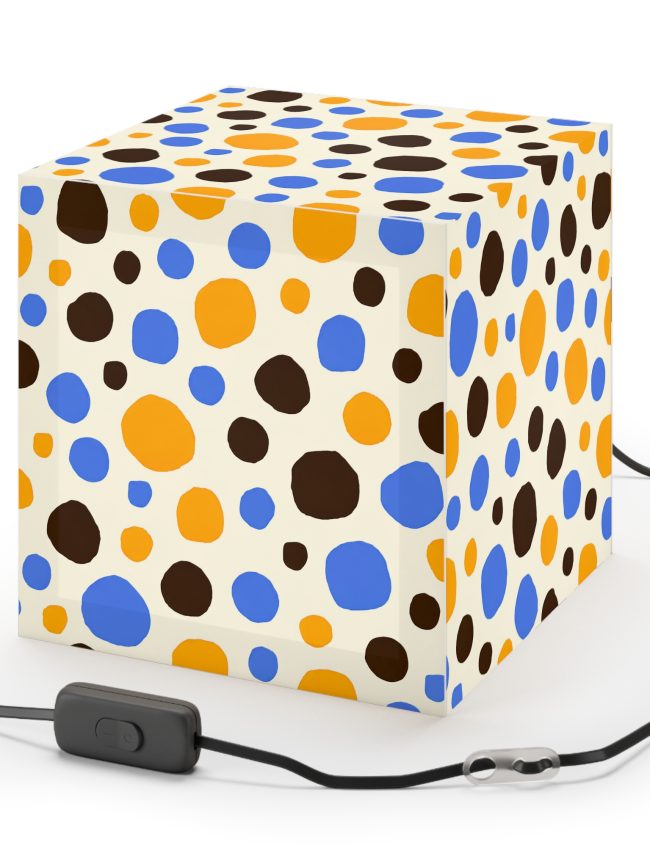 Playful Polka Dot Light Cube Lamp | Cheerful Home Decor, Colorful Lighting, Unique Gift, Modern Accent, Kids Room Decor