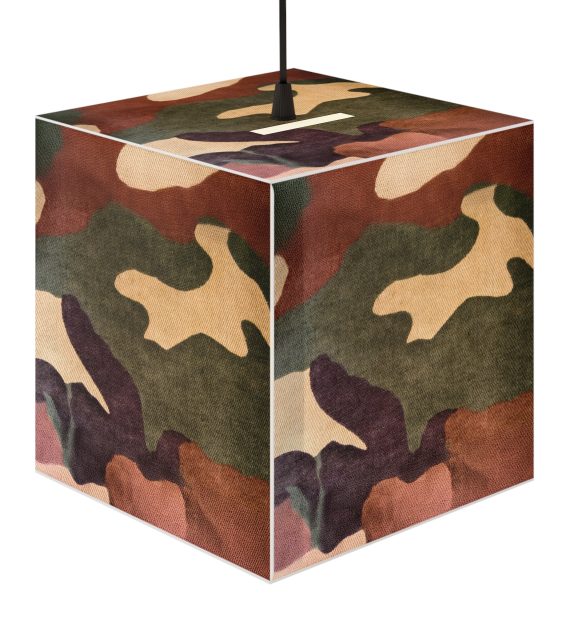 Camouflage Light Cube Lamp - Unique Pendant Lighting for Home Decor, Masculine Room Decor, Modern Lighting, Bedroom Light, Gift for Him - Image 2