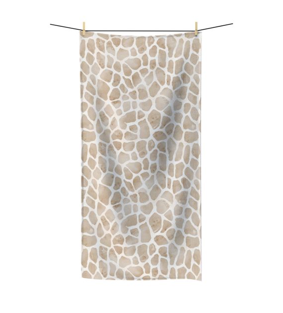 Giraffe Print Polycotton Pet Towel, Bath Towel, Beach Towel, Pool Towel, Kid's Gift, Safari Decor, Eco-Friendly - Image 2