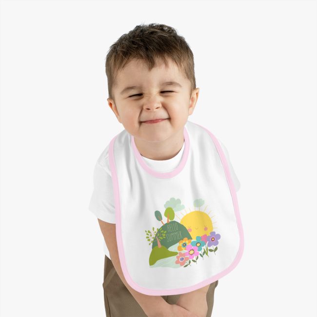 Baby Contrast Trim Jersey Bib