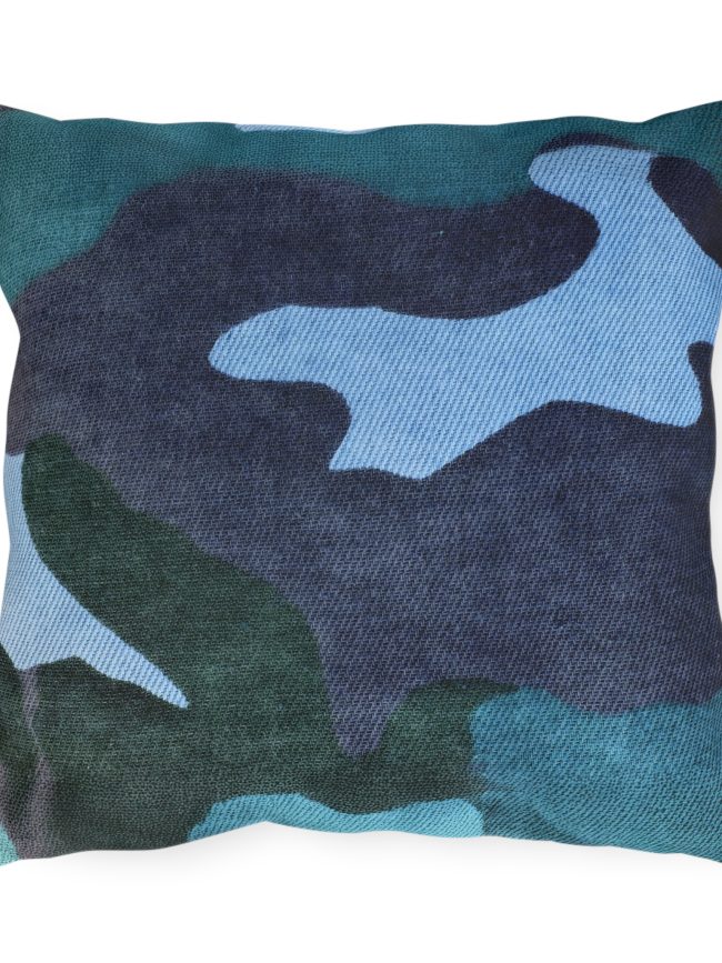 Outdoor Pillows Blue Camouflage