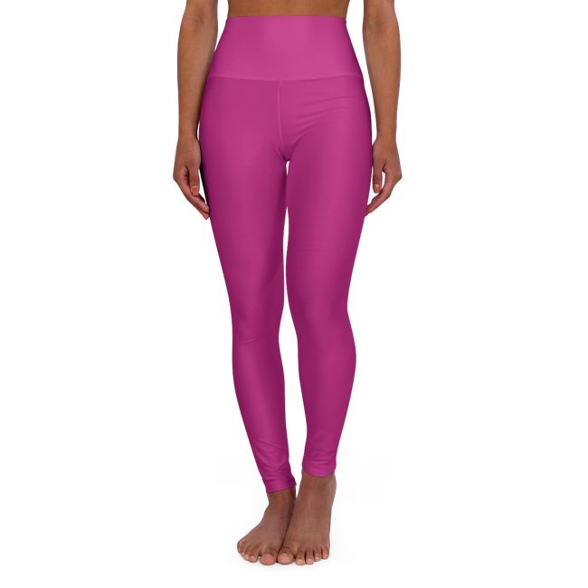 High Waisted Yoga Leggings - Vibrant Pink, Exercise Leggings, Workout Gear, Fitness Fashion, Activewear, Yoga Pants