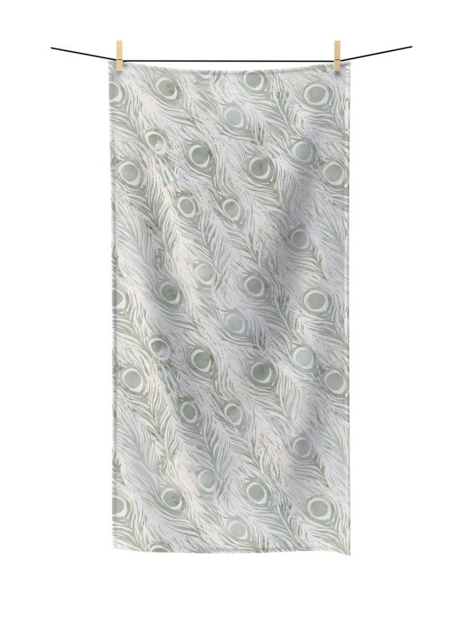Elegant Peacock Feather Pet Towel, Decorative Bath Towel, Guest Towel, Spa Towel, Boho Home Decor, Gift for Her, Beach Towel