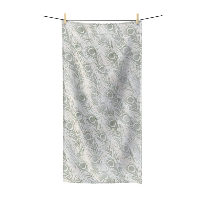 Elegant Peacock Feather Pet Towel, Decorative Bath Towel, Guest Towel, Spa Towel, Boho Home Decor, Gift for Her, Beach Towel
