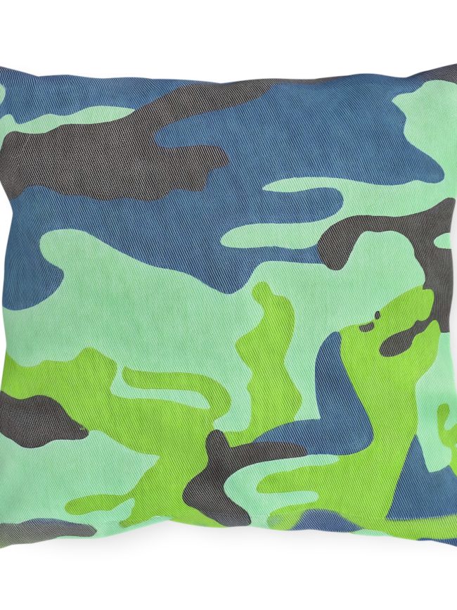 Outdoor Pillows Acid Green Camouflage Style