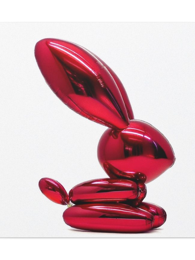 Red Bunny Ballon contemporary Art Matte Canvas