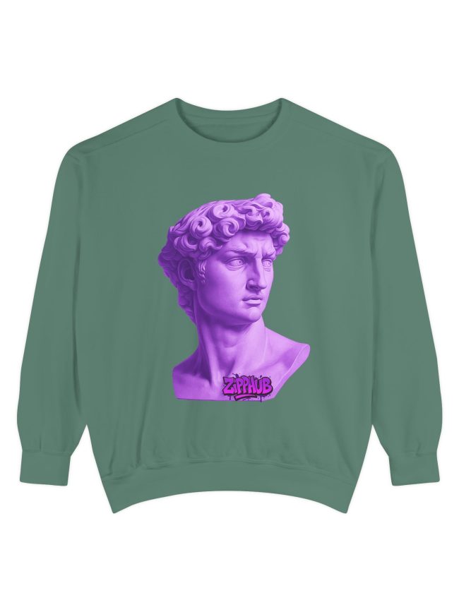 Unisex Garment Dyed Violet David Sweatshirt