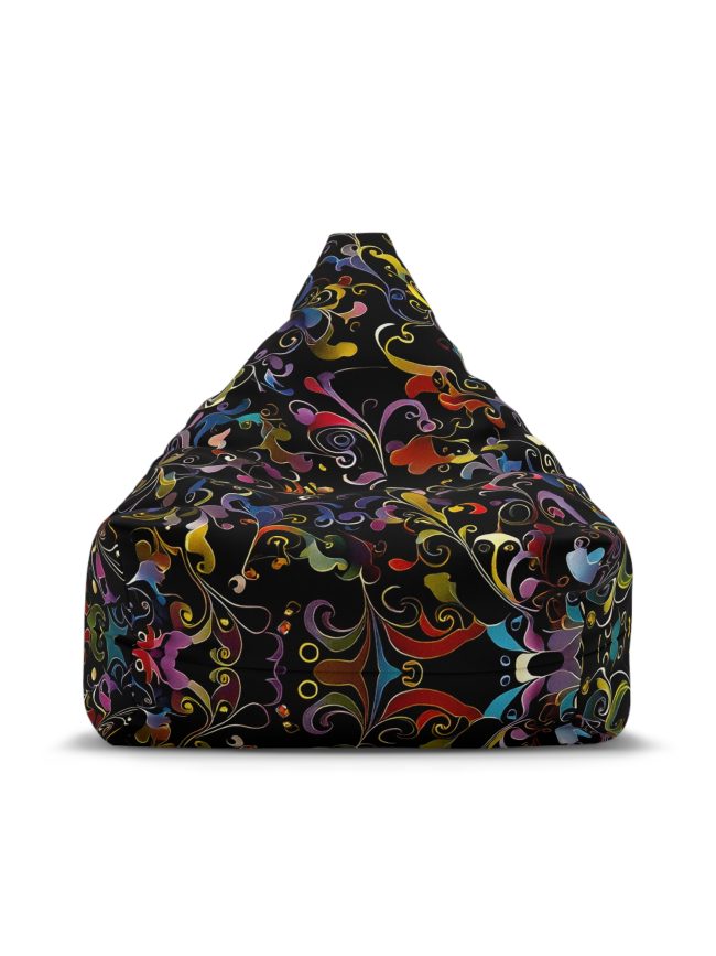 Bean Bag Chair Cover Dark Baroque Pattern