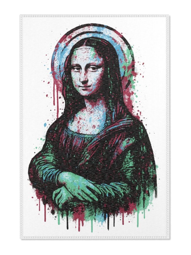 Rugs Artistic Green Red Mona Lisa