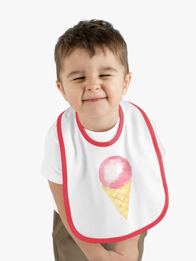 Baby Contrast Trim Jersey Bib