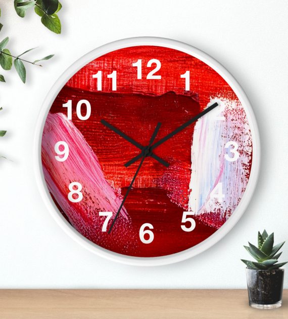 Wall Clock Red Modern Art Print - Image 9