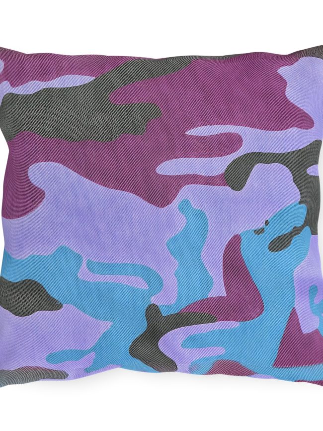 Outdoor Pillows Blue Burgundy Camouflage