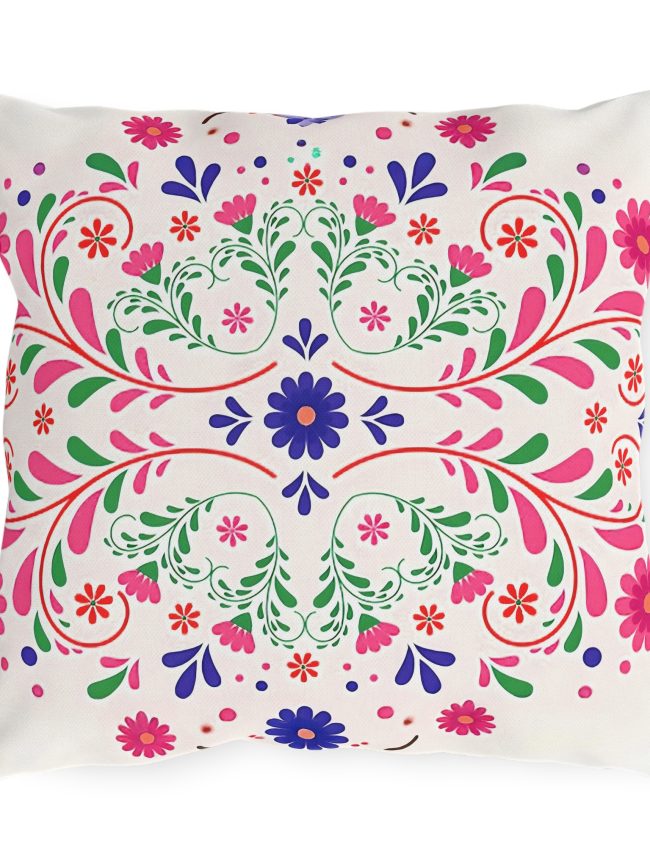 Outdoor Pillows Mexican Flower Pattern
