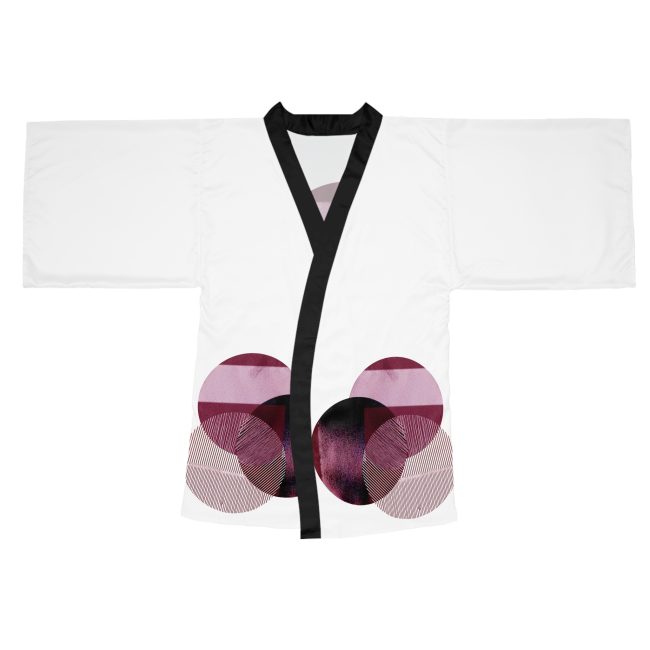 Chic Abstract Long Sleeve Kimono Robe, Spa Gift, Loungewear, Self-Care, Relaxation, Home Decor