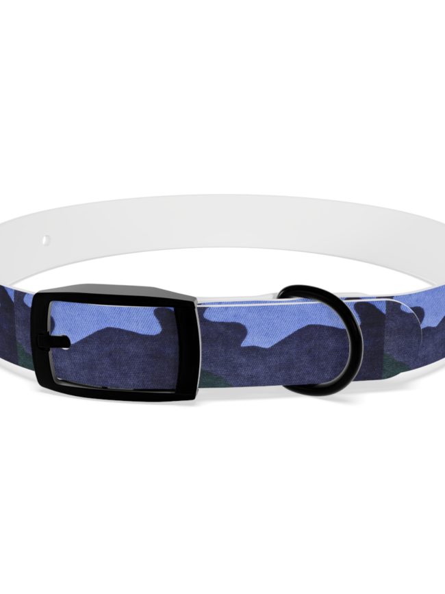 Dog Collar Blue Black Camouflage Style