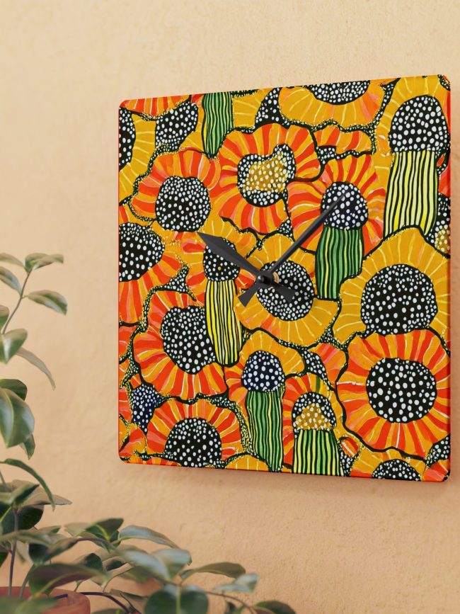 Print Sunflowers Wall Clock