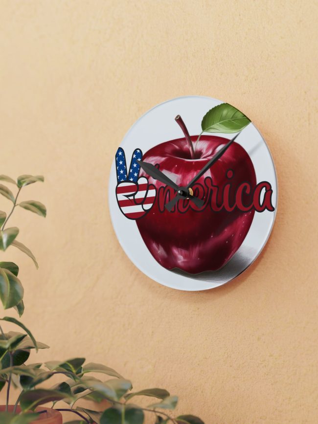 Apple Pop Print Wall Clock